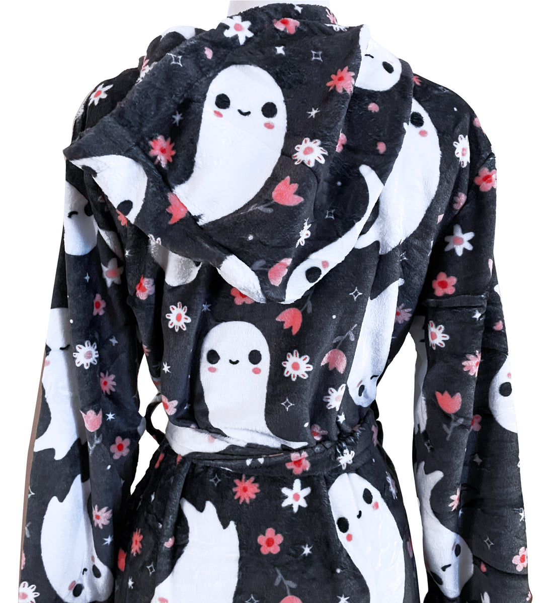 Hooded Floral Ghosts Fleece Robe - Sizes S to 3X – Em & Sprout