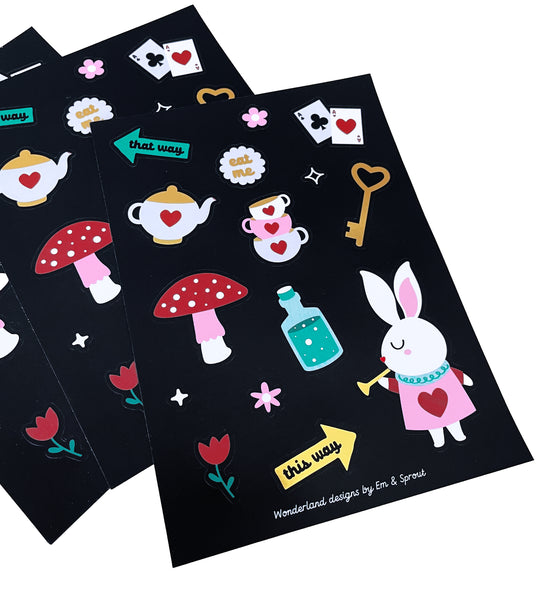 Wonderland Gold Foil Sticker Sheet