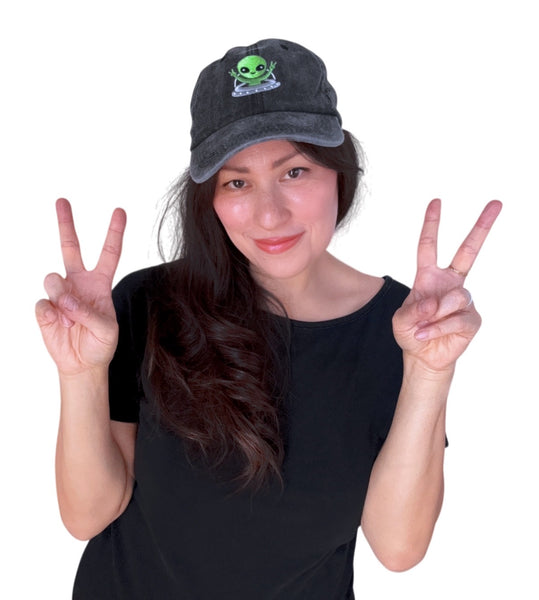 Peace Out Alien Cap - Adjustable Dad Hat