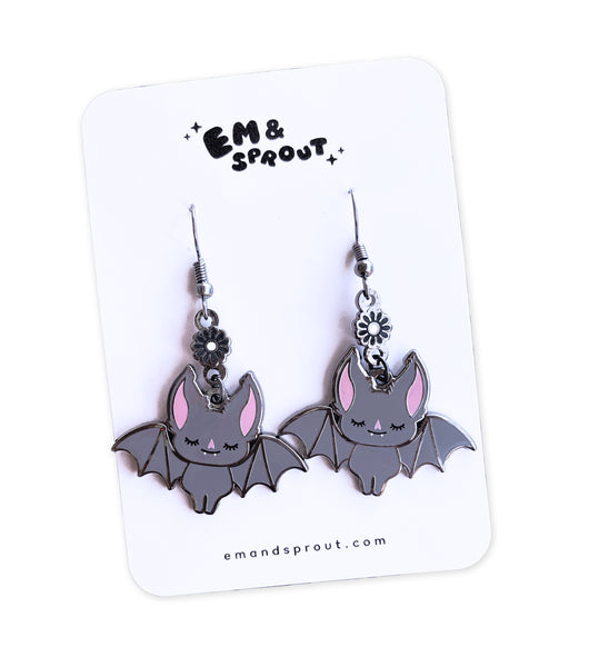 Floral Bat Earrings