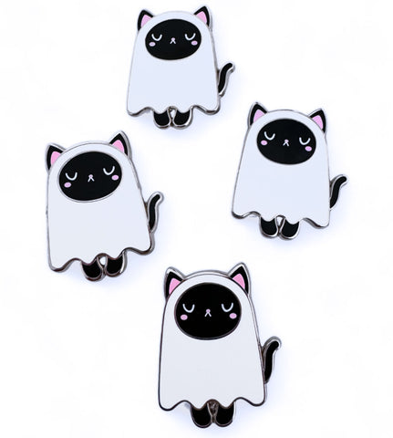 Ghost Kitty Enamel Pin