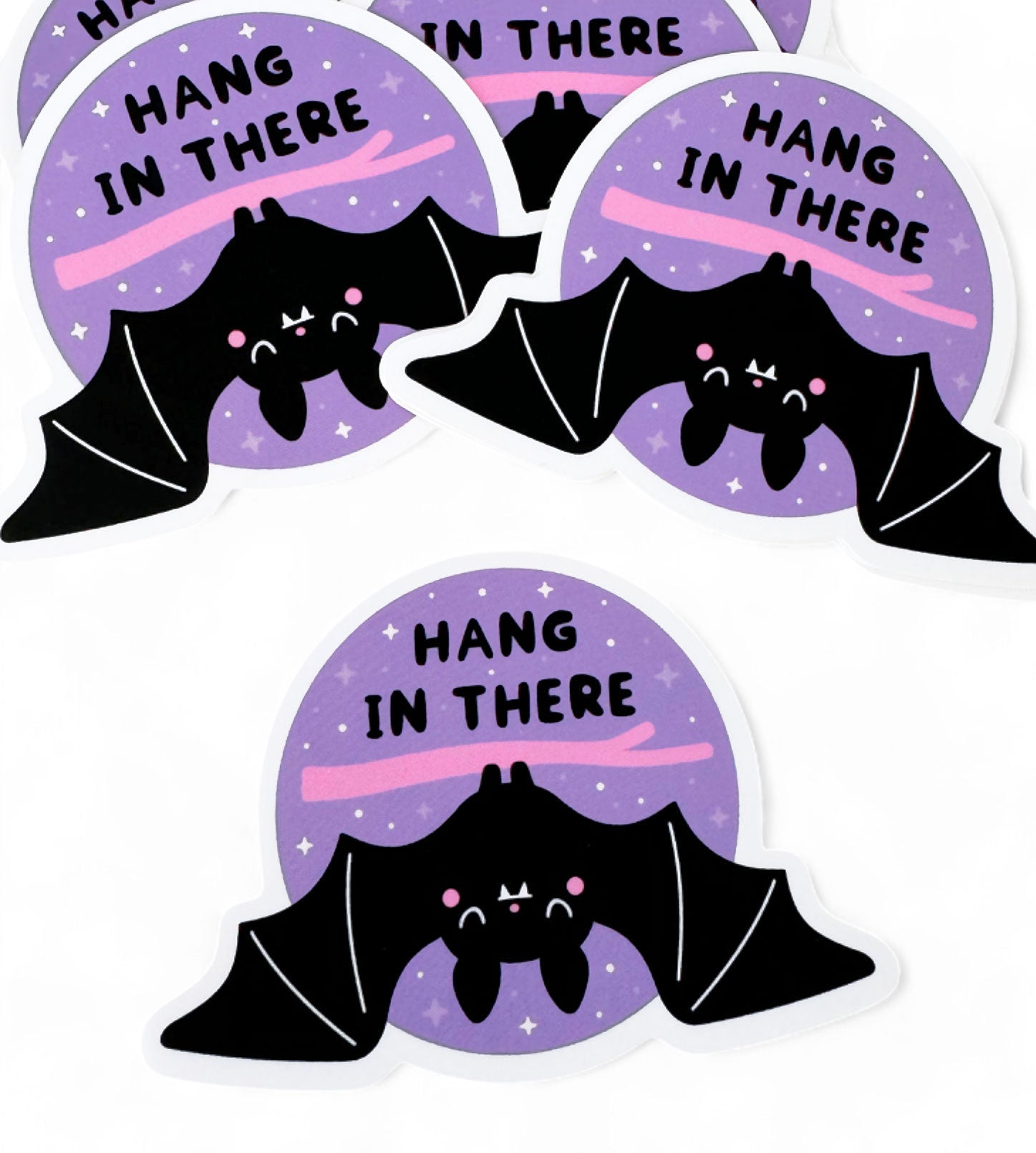 Hang in There Bat Sticker -Purple