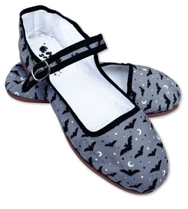 Gray Bat Flats - Mary Jane Shoes