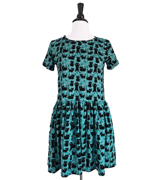 Floral Cat Playtime Dress - Sizes S-3X