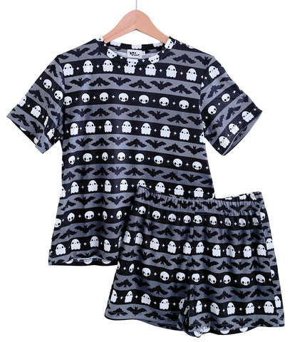 Spooky Stripe Pajamas Shorts and Top Set
