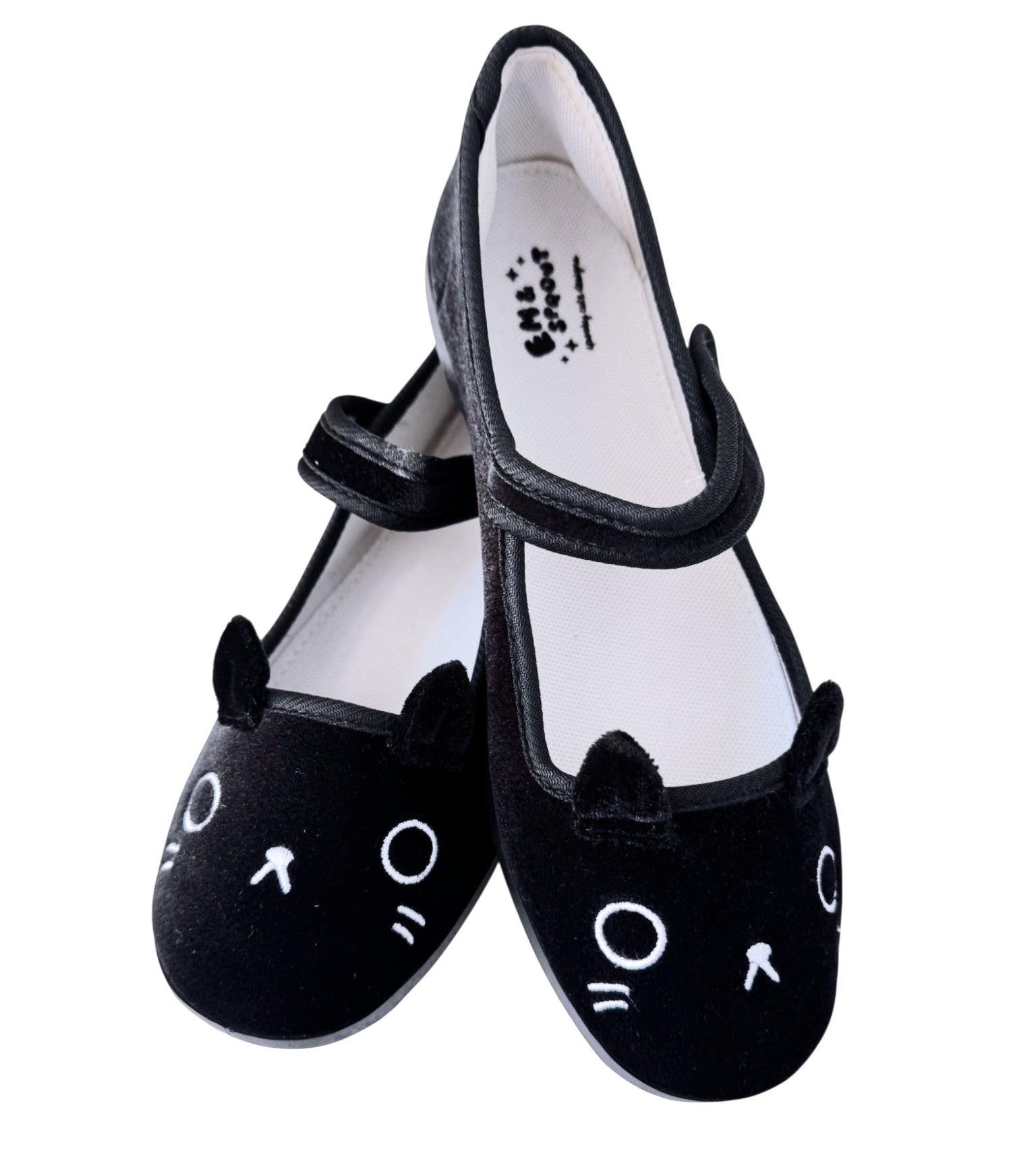 Black Cat Velvet Mary Janes
