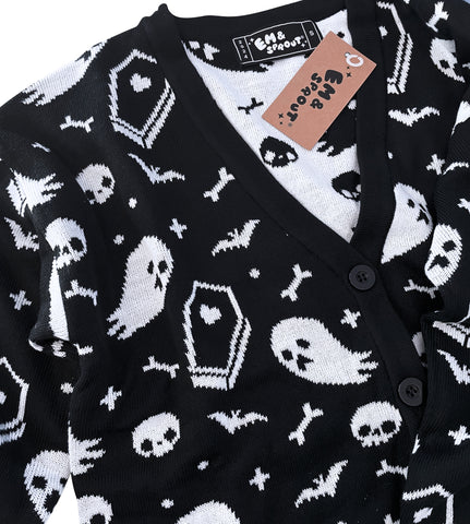Spooky Spirits Knit Cardigan Sweater - Ladies Sizes S-3X