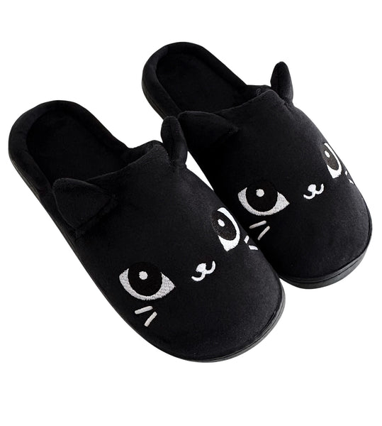 Black Cat Slippers