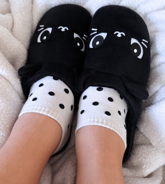 Black Cat Slippers