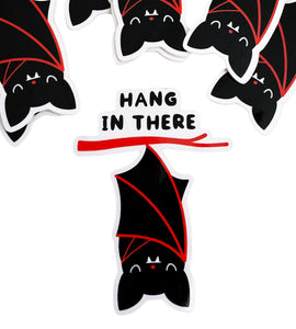 Hang in There Bat Sticker - Red