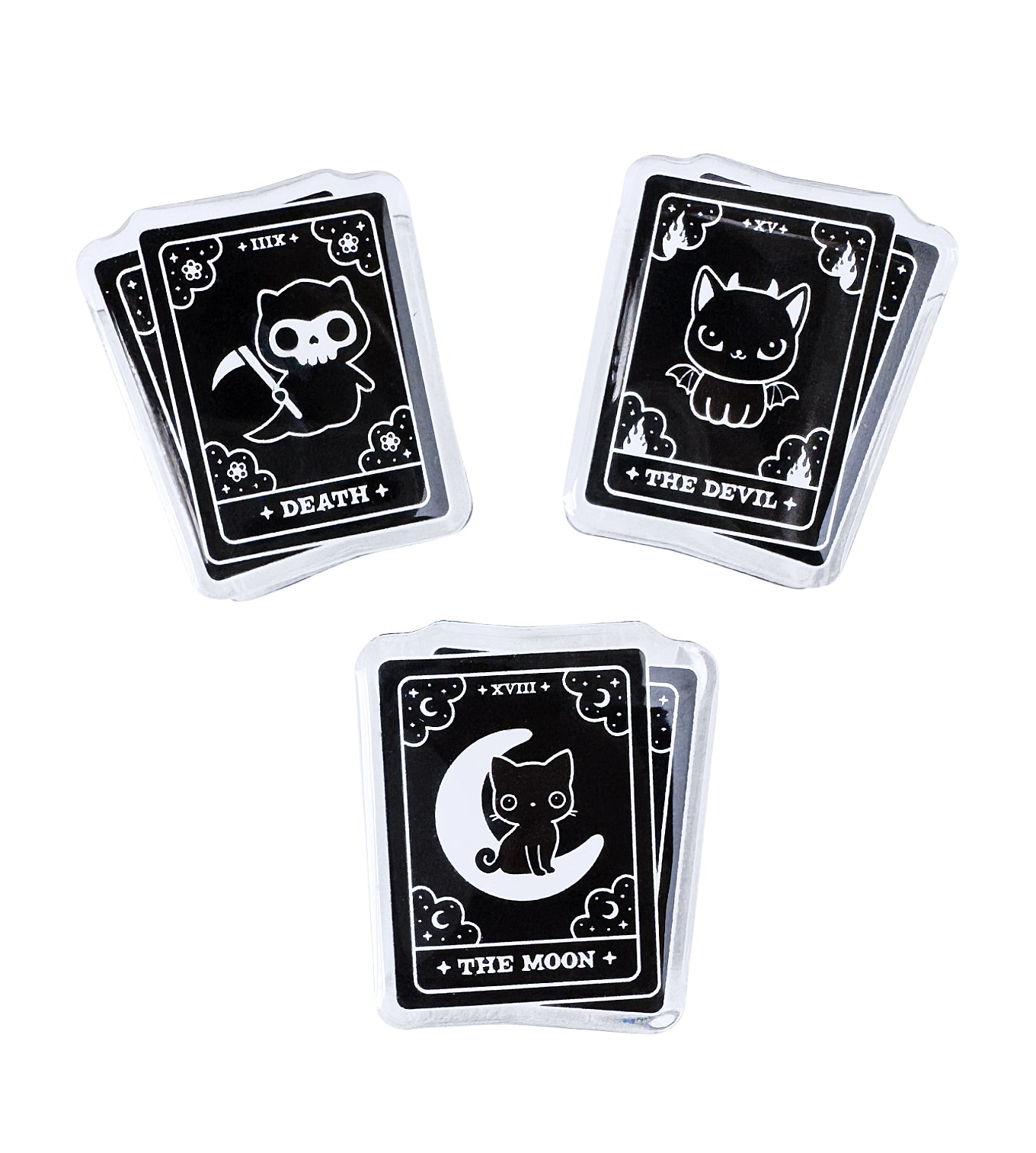 Kitty Tarot Binder Clips - Set of Three