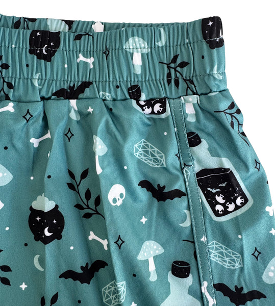Teal Witchy Shorts - Sizes S to 3X