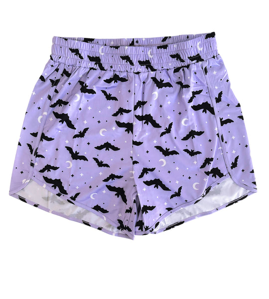 Lavender Bat Shorts - Sizes S to 3X