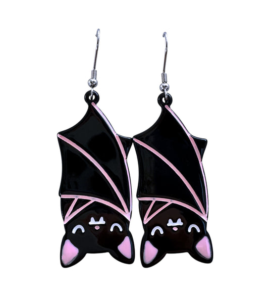 Hanging Bat Earrings - Acetate