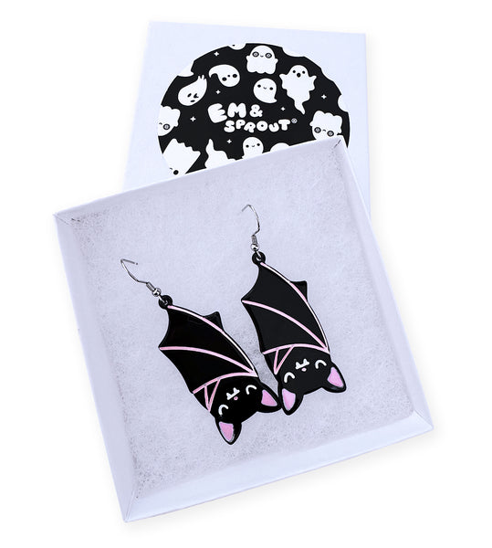 Hanging Bat Earrings - Acetate