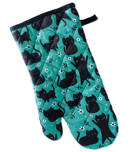 Floral Cats Oven Mitt