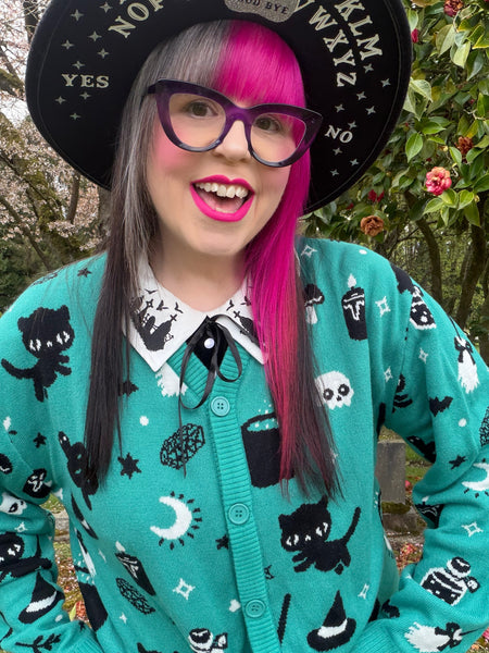 Witchy Things Knit Cardigan Sweater - Ladies Sizes S-3X