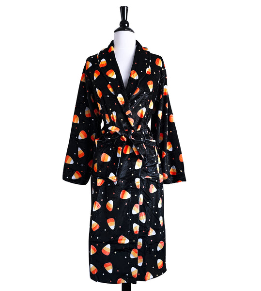 Candy Corn Fluffy Robe - Sizes S to 3X