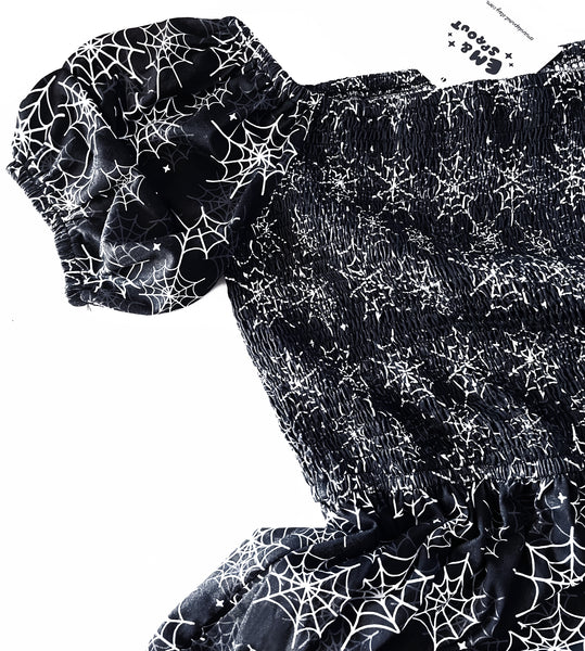 Spiderweb Smocked Midi Dress - Available in sizes S to 4X
