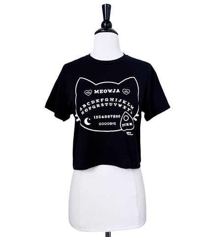 Meowja Cat Ouija Board Crop Tee