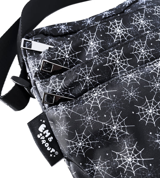 Spiderweb Crossbody Zipper Bag