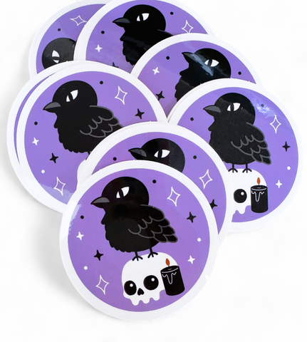 Crow & Skull Sticker