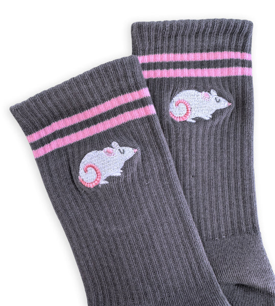 Embroidered Rat Athletic Socks