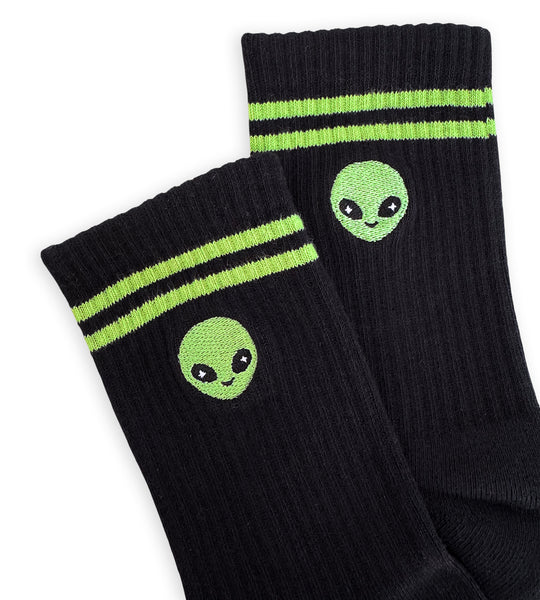 Embroidered Alien Athletic Socks