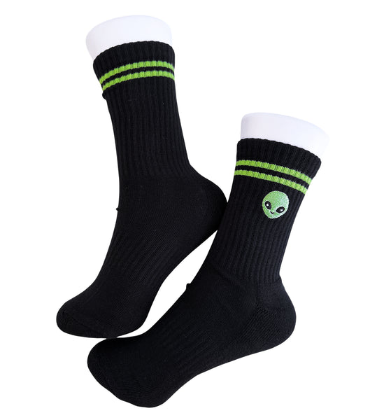 Embroidered Alien Athletic Socks