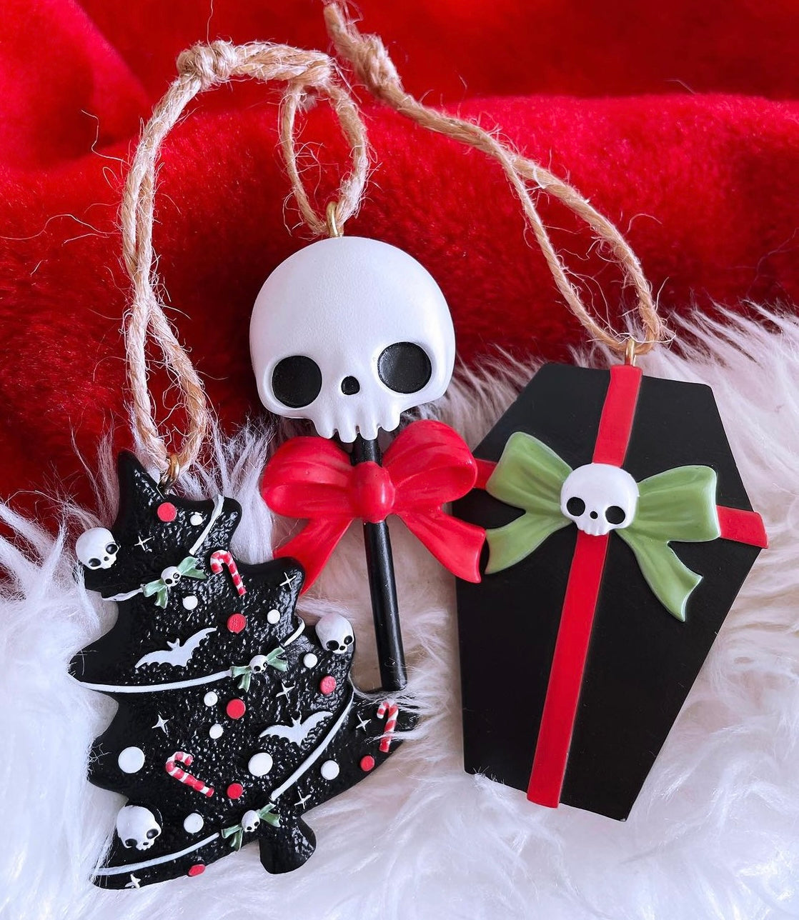 Coffin, Tree, and Skull Lolly Ornament Bundle