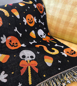 Halloween Candy Woven Blanket