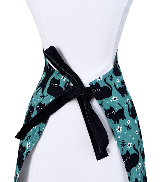 Floral Cats 100% Cotton Apron