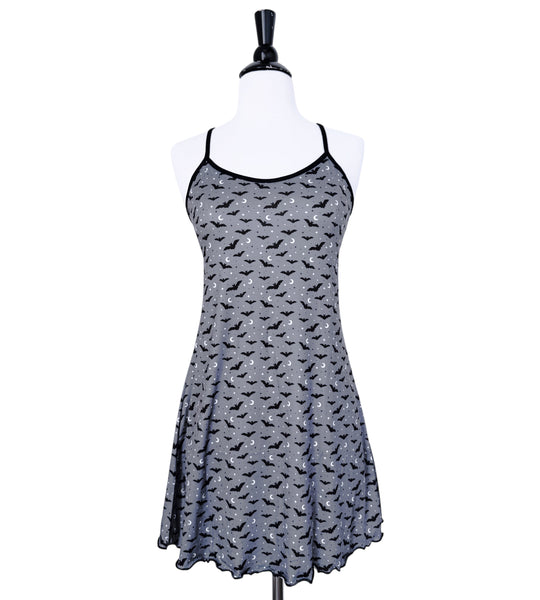 Gray Bats Strappy Night Dress - Sizes S-3X