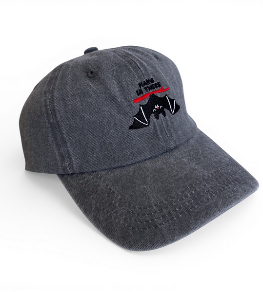 Embroidered Hang In There Bat Cap - Adjustable Dad Hat