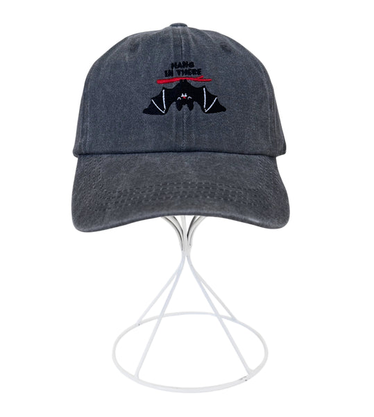 Embroidered Hang In There Bat Cap - Adjustable Dad Hat