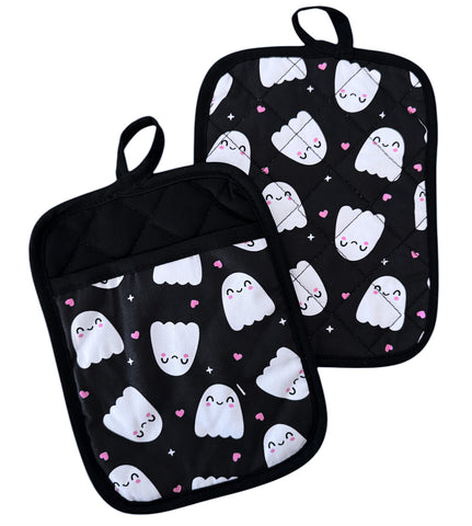 Happy Ghosts Pot Holder - Set of Two