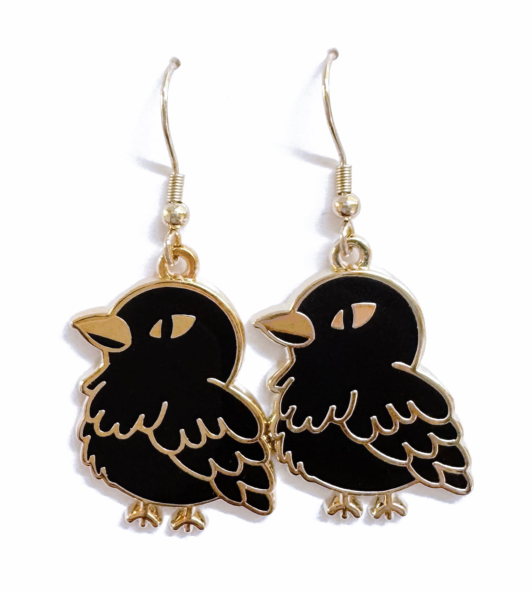 Crow Earrings - Gold