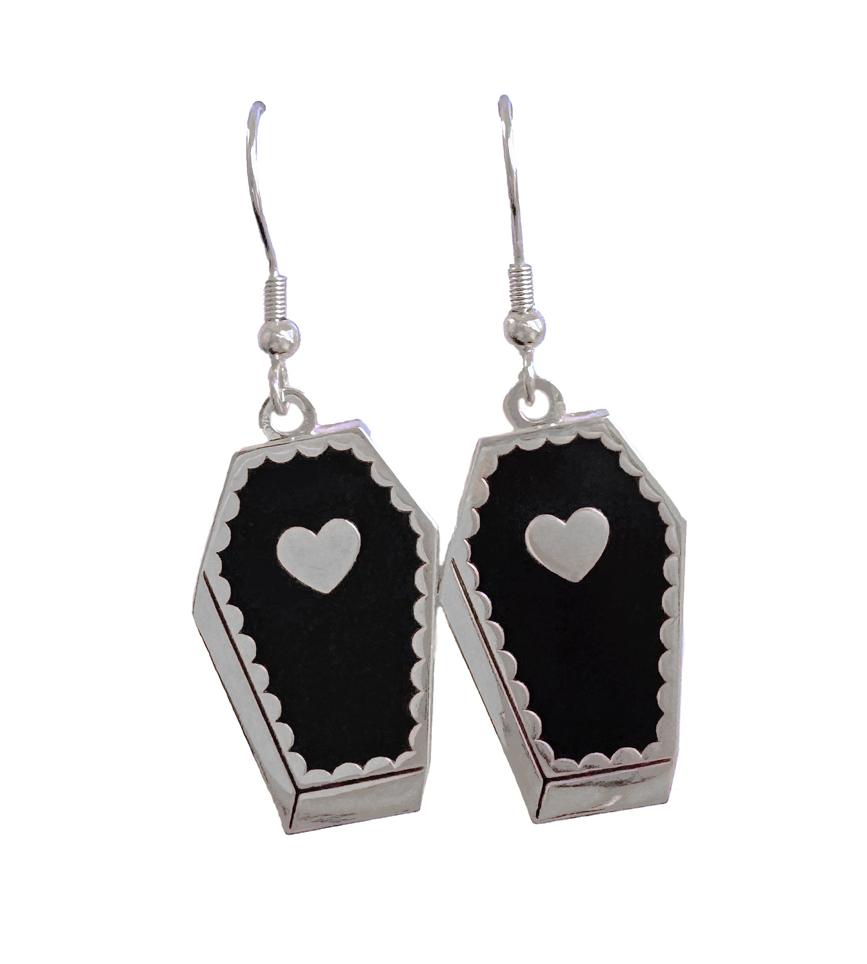 Coffin Earrings - Silver