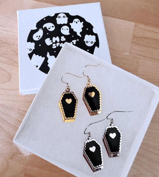 Coffin Earrings - Gold