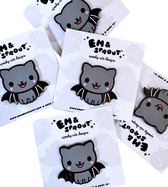 Bat Cat Enamel Pin