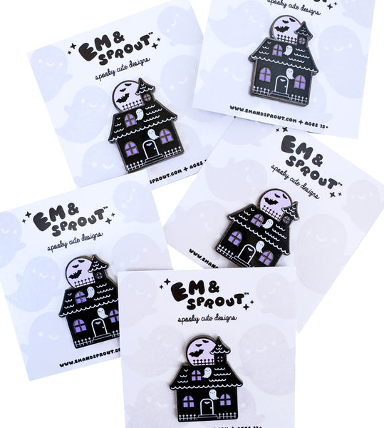 Haunted House Enamel Pin
