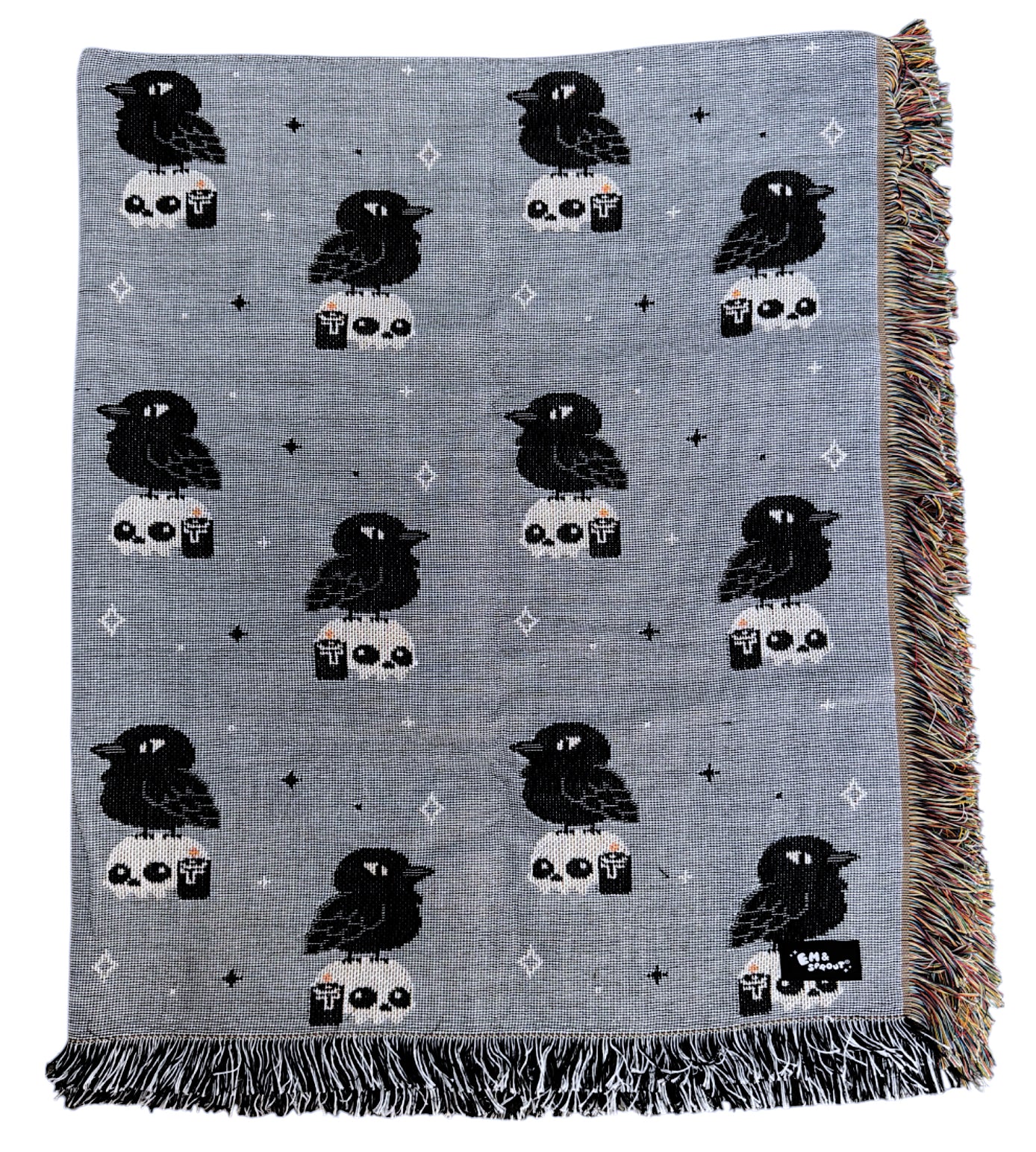 Crow & Skull Woven Blanket