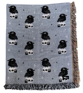 Crow & Skull Woven Blanket