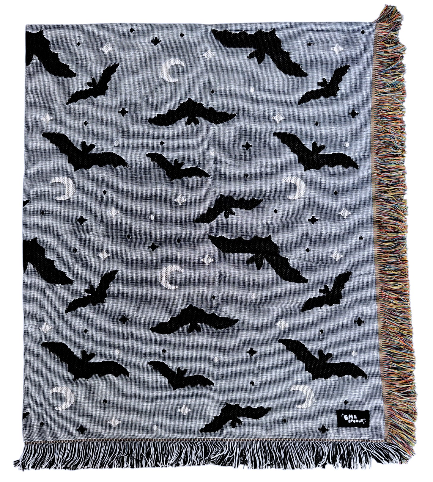 Gray Bats Woven Blanket