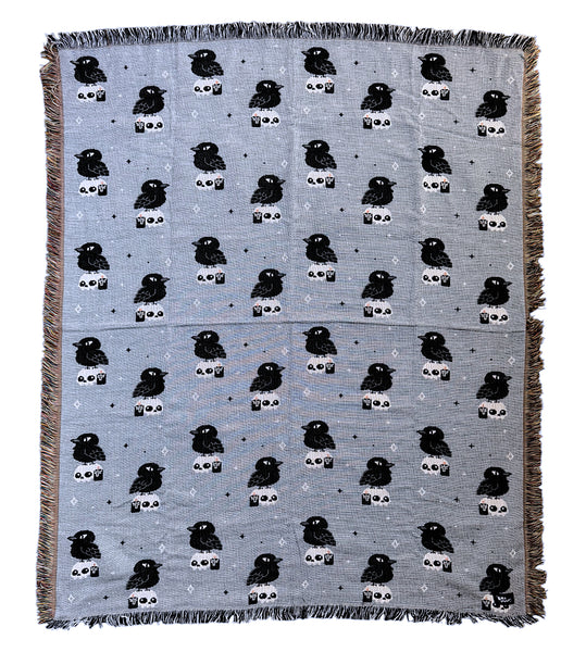 Crow & Skull Woven Blanket