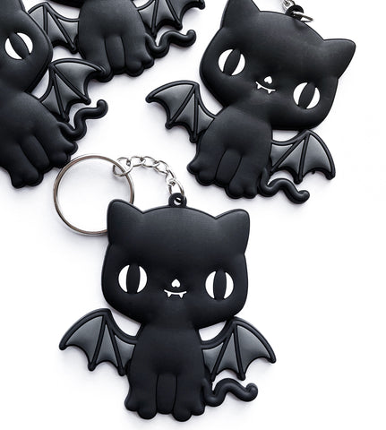 Bat Cat PVC Keychain