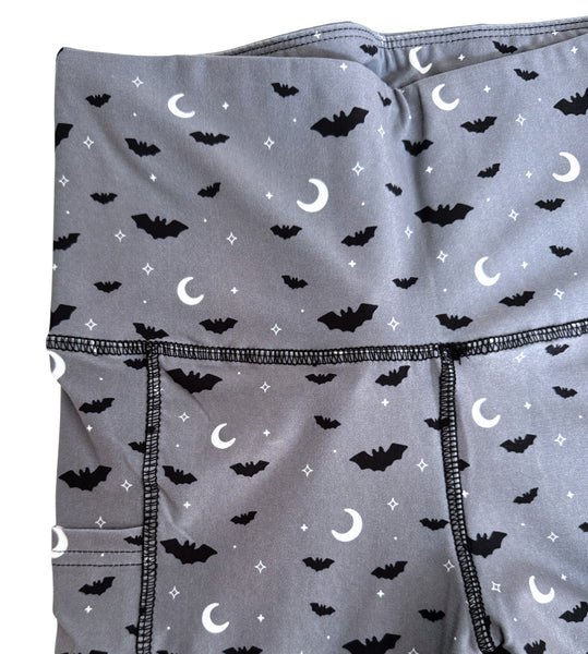 Gray Bats Pocket Athletic Leggings - Sizes S through 3X