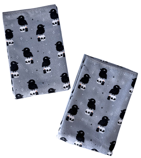 Crow & Skull Terry Kitchen Towel - Set of Two