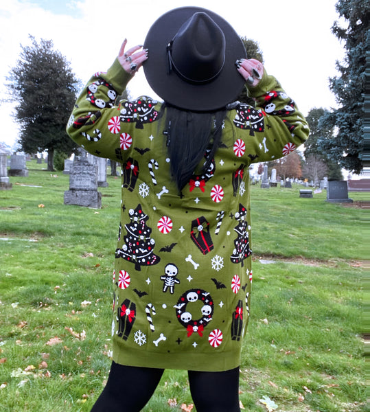 Spooky Christmas Knit Cardigan Sweater - Ladies Sizes S-3X