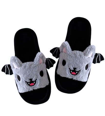 Bat Cat Slippers - Sizes 5-12
